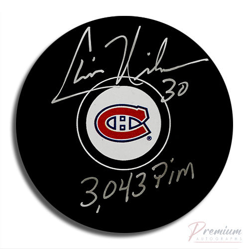 Chris Nilan Montreal Canadiens Signed Puck w/ 3043 PIMS Inscription