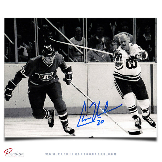 Chris Nilan Montreal Canadiens Signed 8x10 Photograph on the Rush vs. Gordie Howe