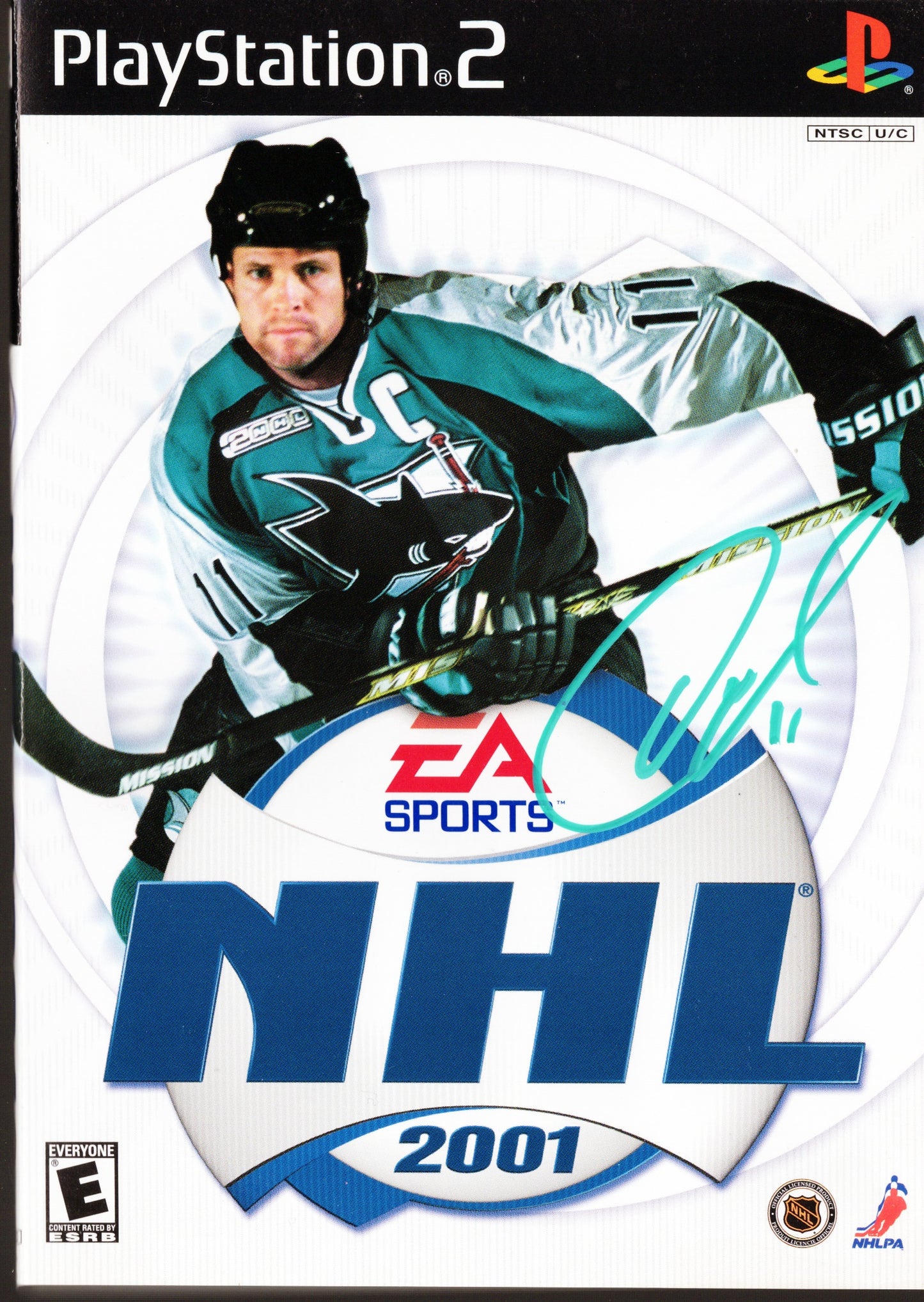 Owen Nolan San Jose Sharks Autographed EA Sports NHL 2001 Booklet for PlayStation 2