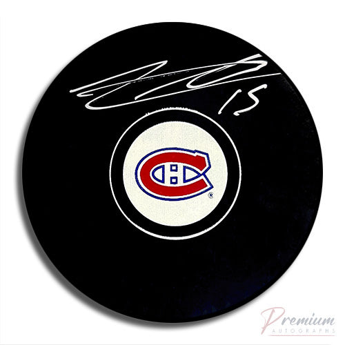 Alex Newhook Montreal Canadiens Signed Puck