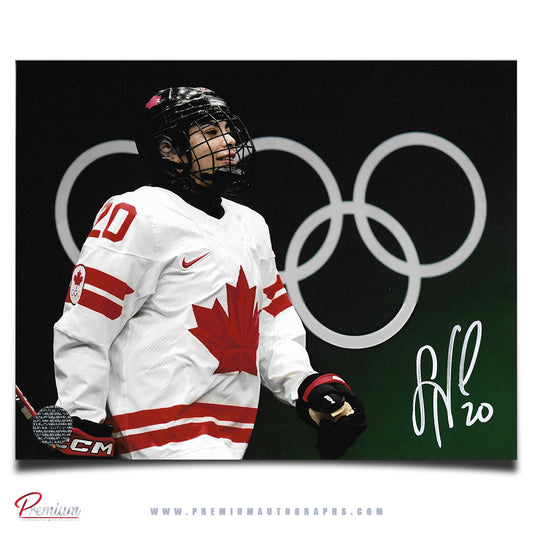 Sarah Nurse Team Canada Autographeded 8x10 Photograph Olympic Rings