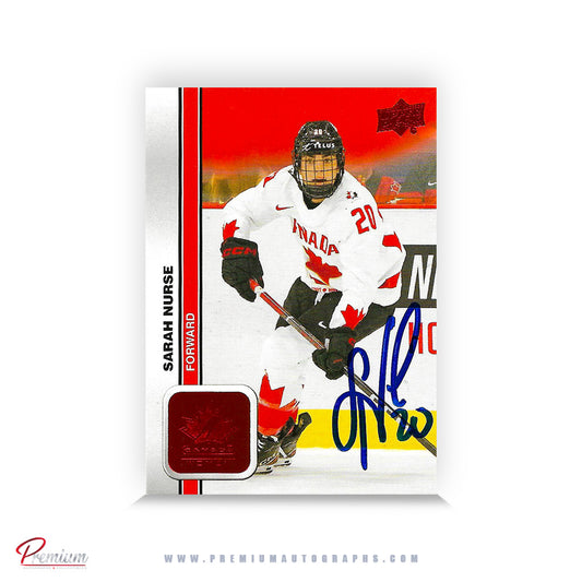 Sarah Nurse Team Canada Autographed 2023-24 Upper Deck Team Canada Hockey Card #55