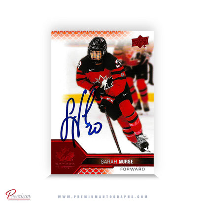 Sarah Nurse Team Canada Autographed 2022-23 Upper Deck Team Canada Hockey Card #51