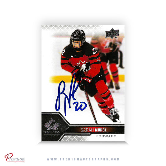 Sarah Nurse Team Canada Autographed 2023-24 Upper Deck Team Canada Hockey Card #55