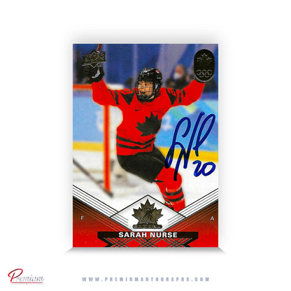 Sarah Nurse Team Canada Autographed 2025-26 Upper Deck Tim Hortons Hockey Card #88