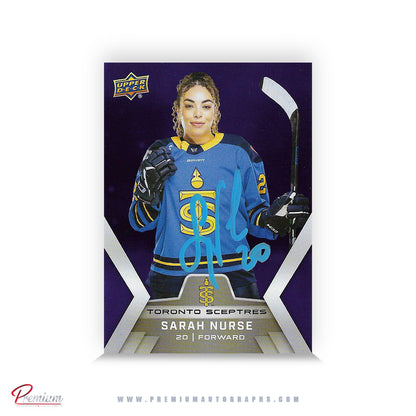 Sarah Nurse Toronto Sceptres Autographed 2024-25 Upper Deck PWHL Hockey Card #18 #'d to 250