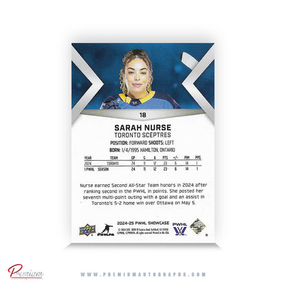 Sarah Nurse Toronto Sceptres Autographed 2024-25 Upper Deck PWHL Hockey Card #18