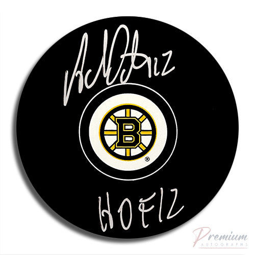 Adam Oates Boston Bruins Signed Puck w/ HOF 2012 Inscription