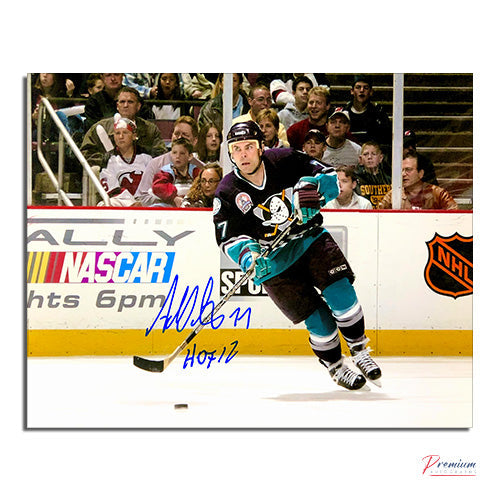 Adam Oates Anaheim Ducks Signed 8x10 Photograph w/ HOF 12 Inscription