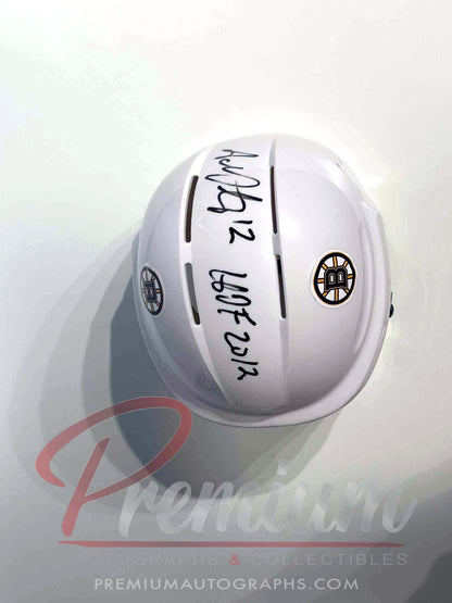 Adam Oates Boston Bruins Autographed Mini Helmet HOF 2012 WHITE