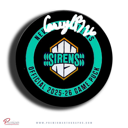 Casey O'Brien New York Sirens PWHL Autographed Official 2025-26 Game puck