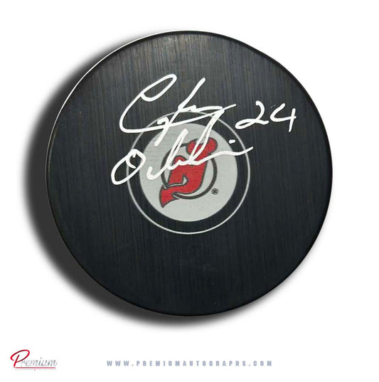 Lyle Odeleie New Jersey Devils Autographed Puck