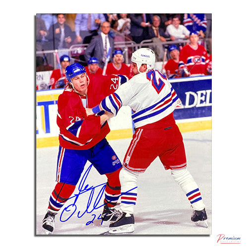 Lyle Odelein Montreal Canadiens Signed 8x10 Photograph Flight Vs. Rangers