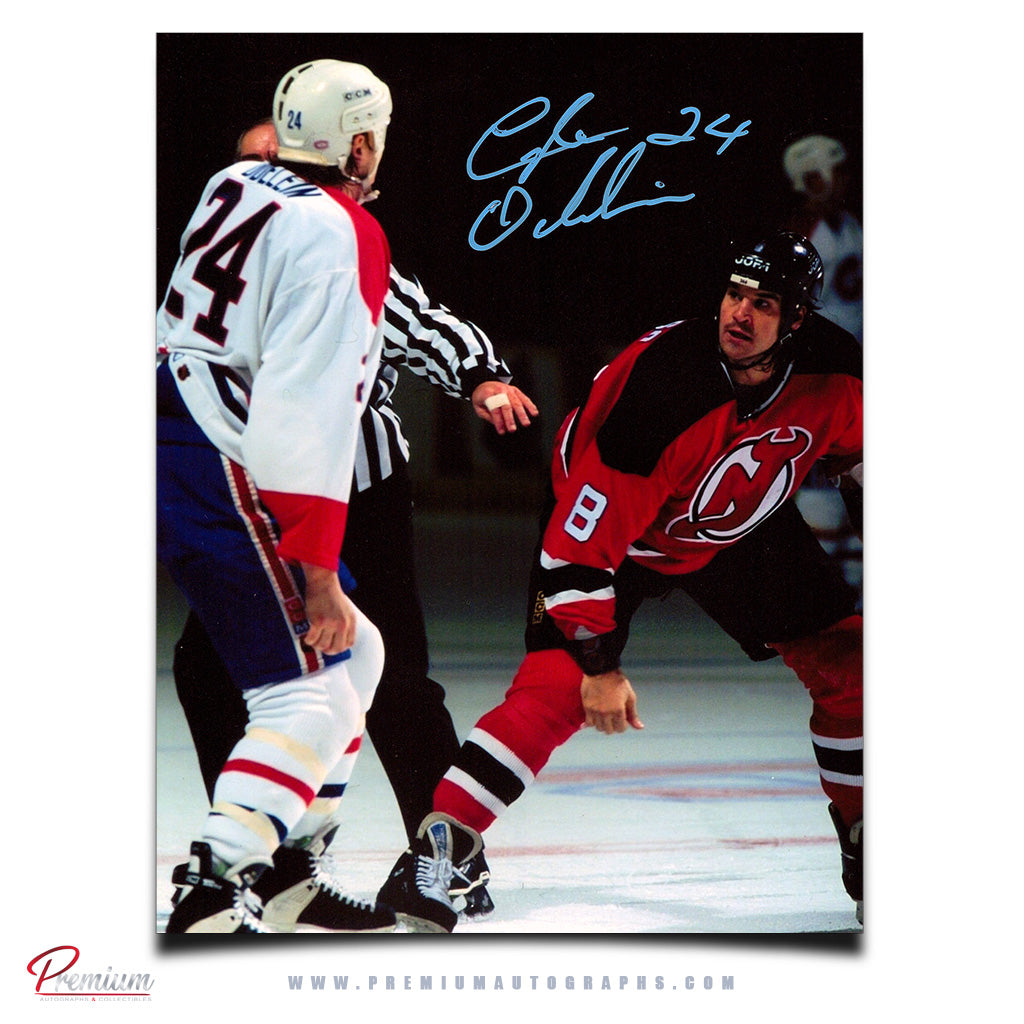 Lyle Odelein Montreal Canadiens Signed 8x10  Photograph Fight Vs. Devils