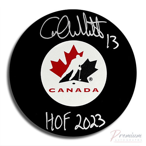 Caroline Ouellette Canada Signed Puck w/ HOF 2023 Inscription