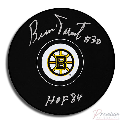 Bernie Parent Boston Bruins Signed Puck w/ HOF Inscription