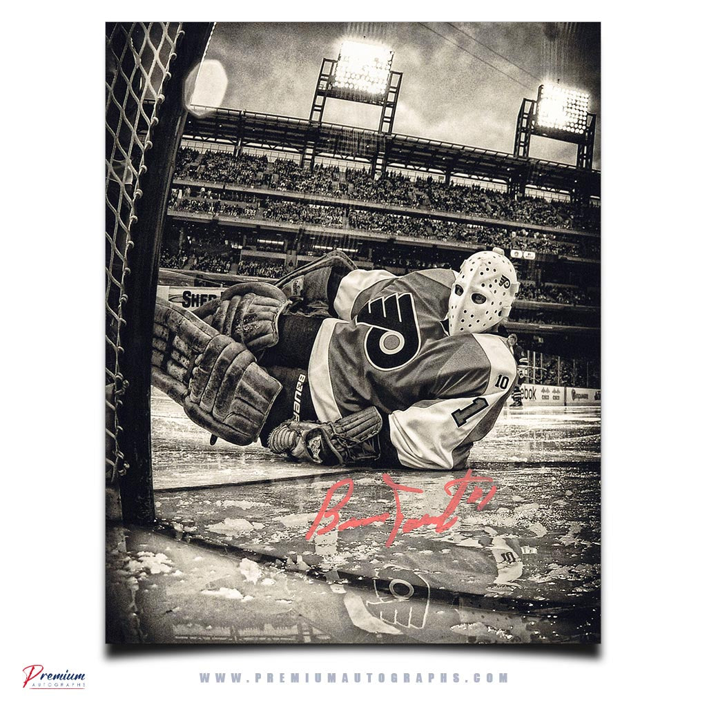 Bernie Parent Philadelphia Flyers Signed 8x10 Photograph Winter Classic Net Cam