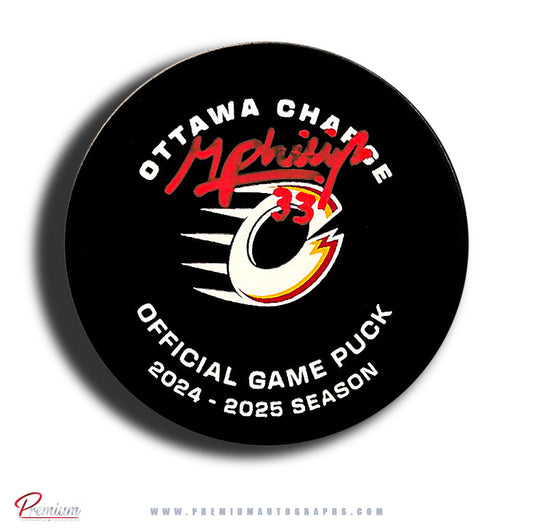Gwyneth Philips Ottawa Charge PWHL Autographed Official Game Puck