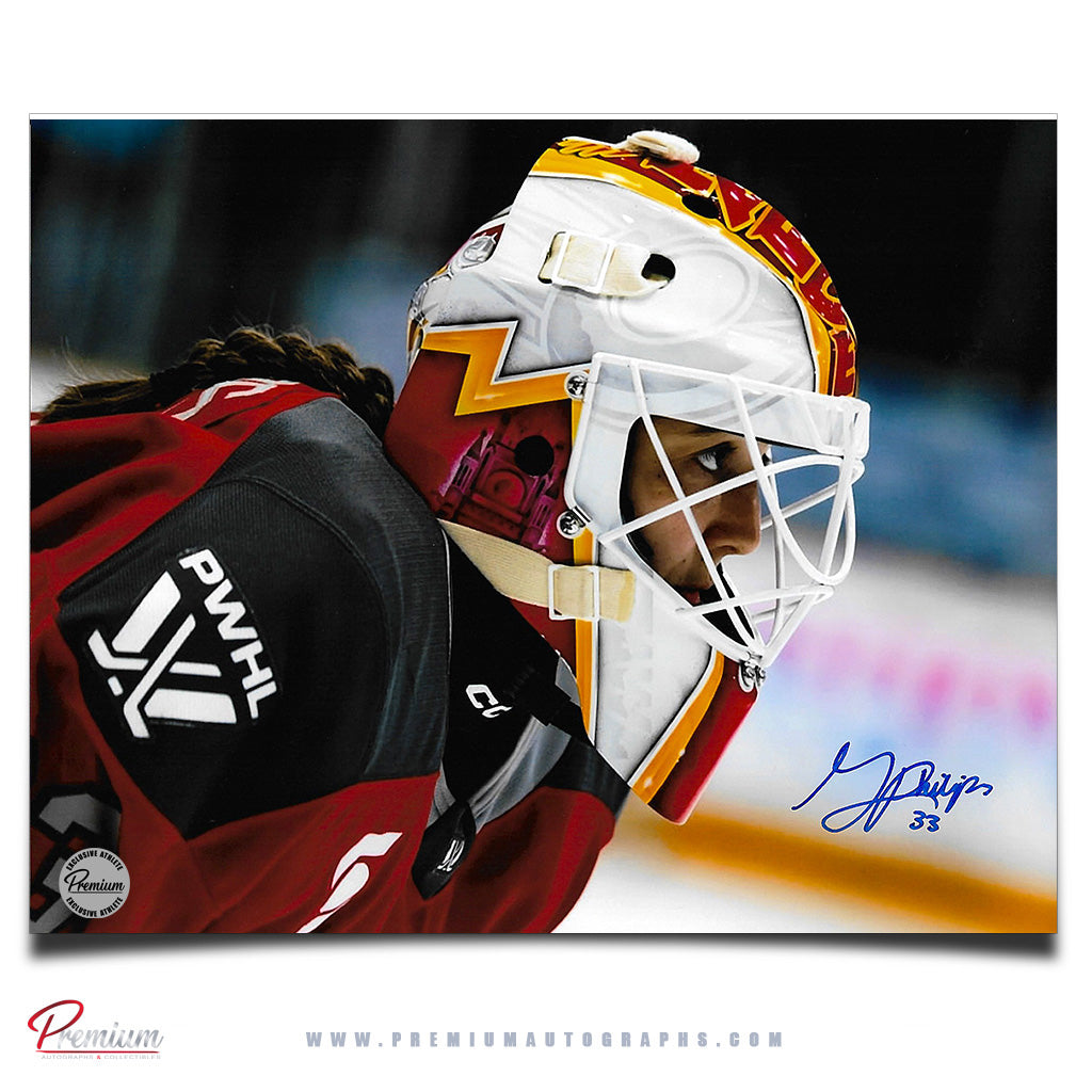 Gwyneth Philips Ottawa Charge PWHL Autographed 8x10 Photograph Focused Closeup
