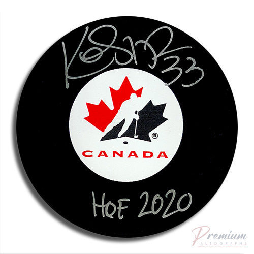 Kim St-Pierre Canada Signed Puck w/ HOF 2020 Inscription