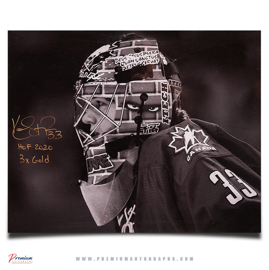 Kim St-Pierre Team Canada Signed 16x20 Photograph Closeup w/ HOF 2020 & 3x Gold Inscriptions