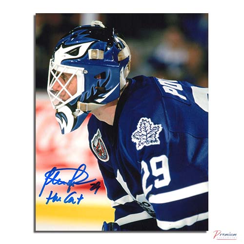 Felix Potvin Toronto Maple Leafs Signed 8x10 Side Profile w/ The Cat Inscription