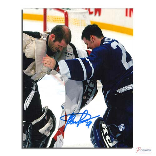 Felix Potvin Toronto Maple Leafs Signed 8x10 Fight w/ Hextal