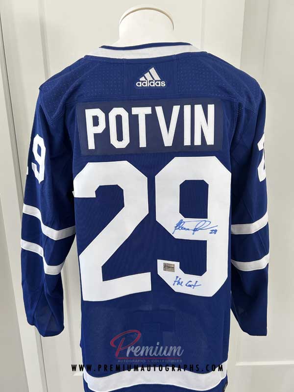 Felix Potvin Toronto Maple Leafs ADIDAS Autographed Jersey w/ The Cat
