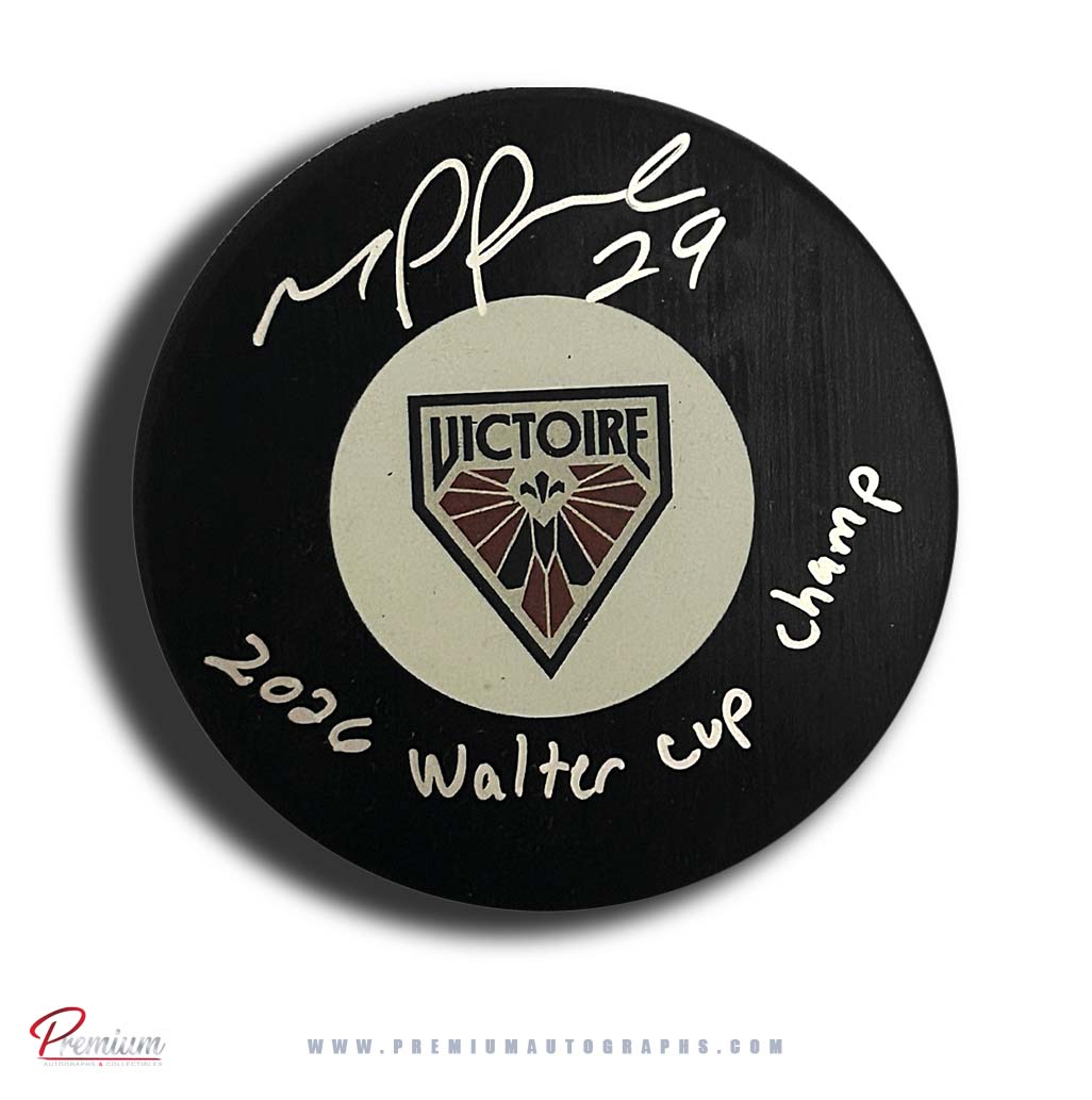 Marie-Philip Poulin Autographed Montreal Victoire Puck w/ 2026 Walter Cup Champ Inscription
