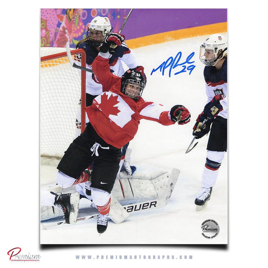 Marie-Philip Poulin Team Canada Signed 8x10 Photograph Goal Celebration Vs. USA