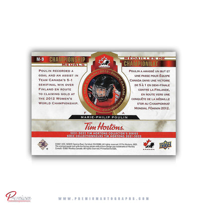 Marie-Philip Poulin Team Canada Autographed 2021-22 Upper Deck Tim Hortons Championship Medals #M-9