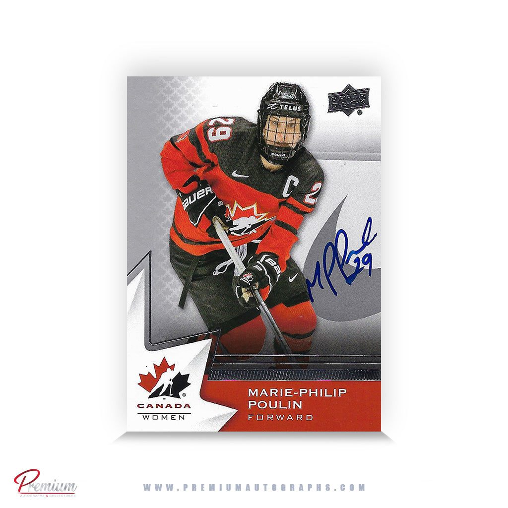 Marie-Philip Poulin Team Canada Autographed 2020-21 Upper Deck Hockey Card #48