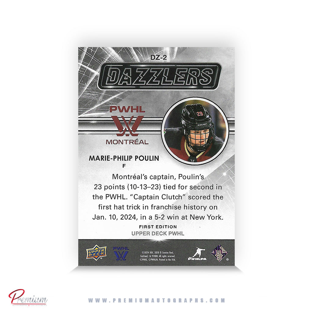 Marie-Philip Poulin Montreal Victoire Autographed 2024-25 Upper Deck PWHL Dazzlers Insert #DZ-2