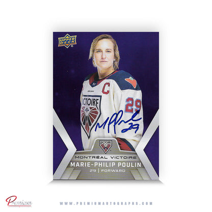 Marie-Philip Poulin Montreal Victoire Autographed 2024-25 Upper Deck PWHL Hockey Card #3 #'d to 250