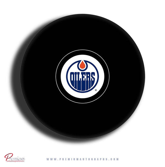 Andy Moog Edmonton Oilers Autographed Puck