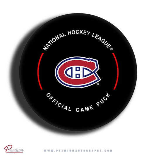 Logan Mailloux Montreal Canadiens Autographed Official NHL Game Puck (Pre Order)