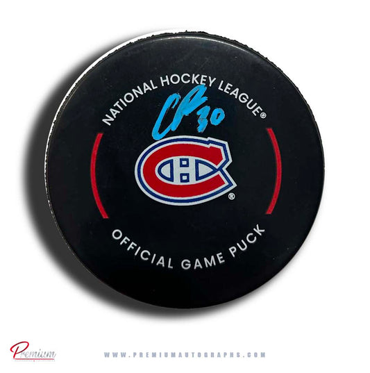 Cayden Primeau Montreal Canadiens Autographed Offical Game Puck