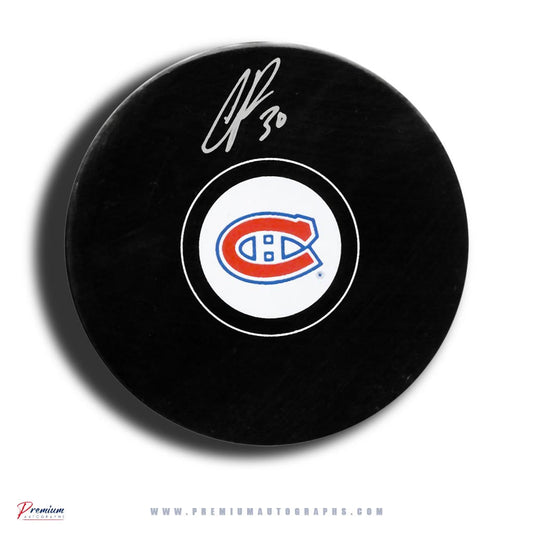 Cayden Primeau Montreal Canadiens Signed Puck