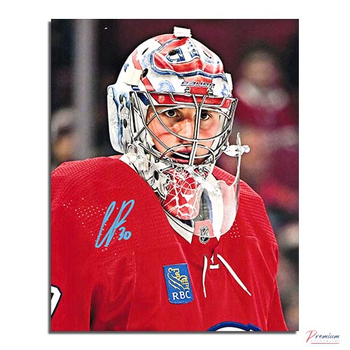 Cayden Primeau Montreal Canadiens Signed 8x10 Close Up