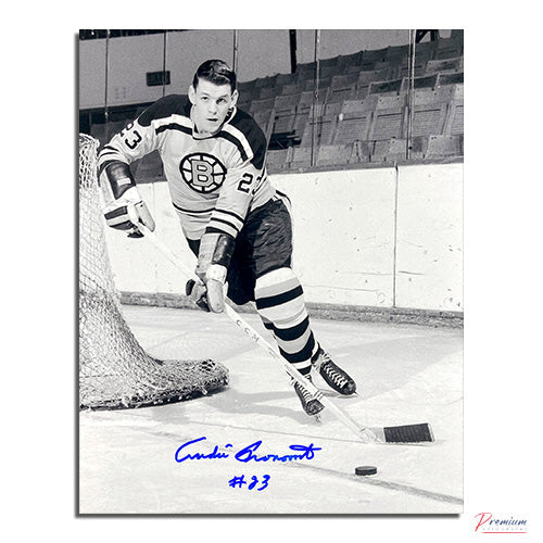 AndrŽ Pronovost Boston Bruins Signed 8x10 Photograph Arount the Net