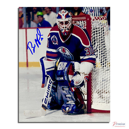 Bill Ranford Edmonton Oilers Signed 8x10 Photograph Hugging the Post