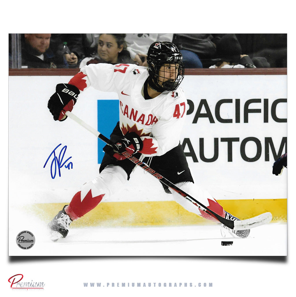 Jamie Lee Rattray Team Canada Autographed 8x10 Photograph On the Attack