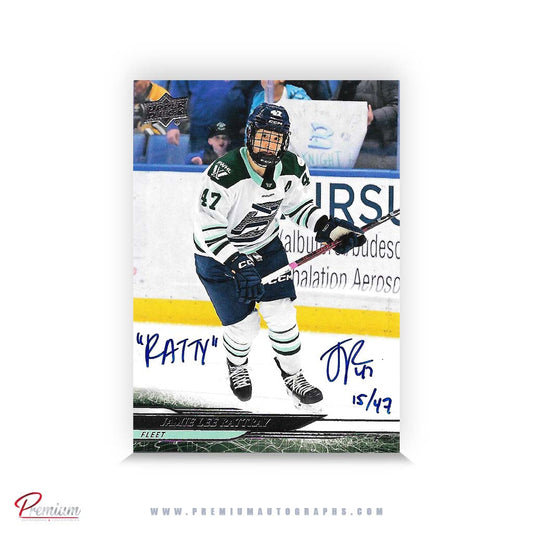 Jamie Lee Rattray Boston Fleet Autographed 2024-25 Upper Deck PWHL Hockey Card #30 Ltd /47 Nicknames  edn. w/ "Ratty" Inscription