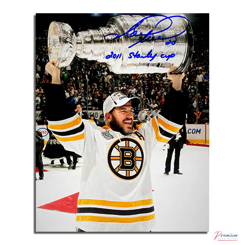 Mark Recchi Boston Bruins Signed 8x10 Photograph Stanley Cup Celebration w/ 2011 Stanley Cup Inscription