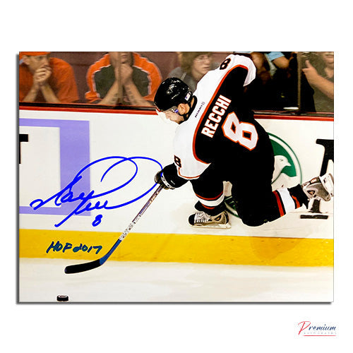 Mark Recchi Philadelphia Flyers Signed 8x10 Photograph w/ HOF 2017 Inscription