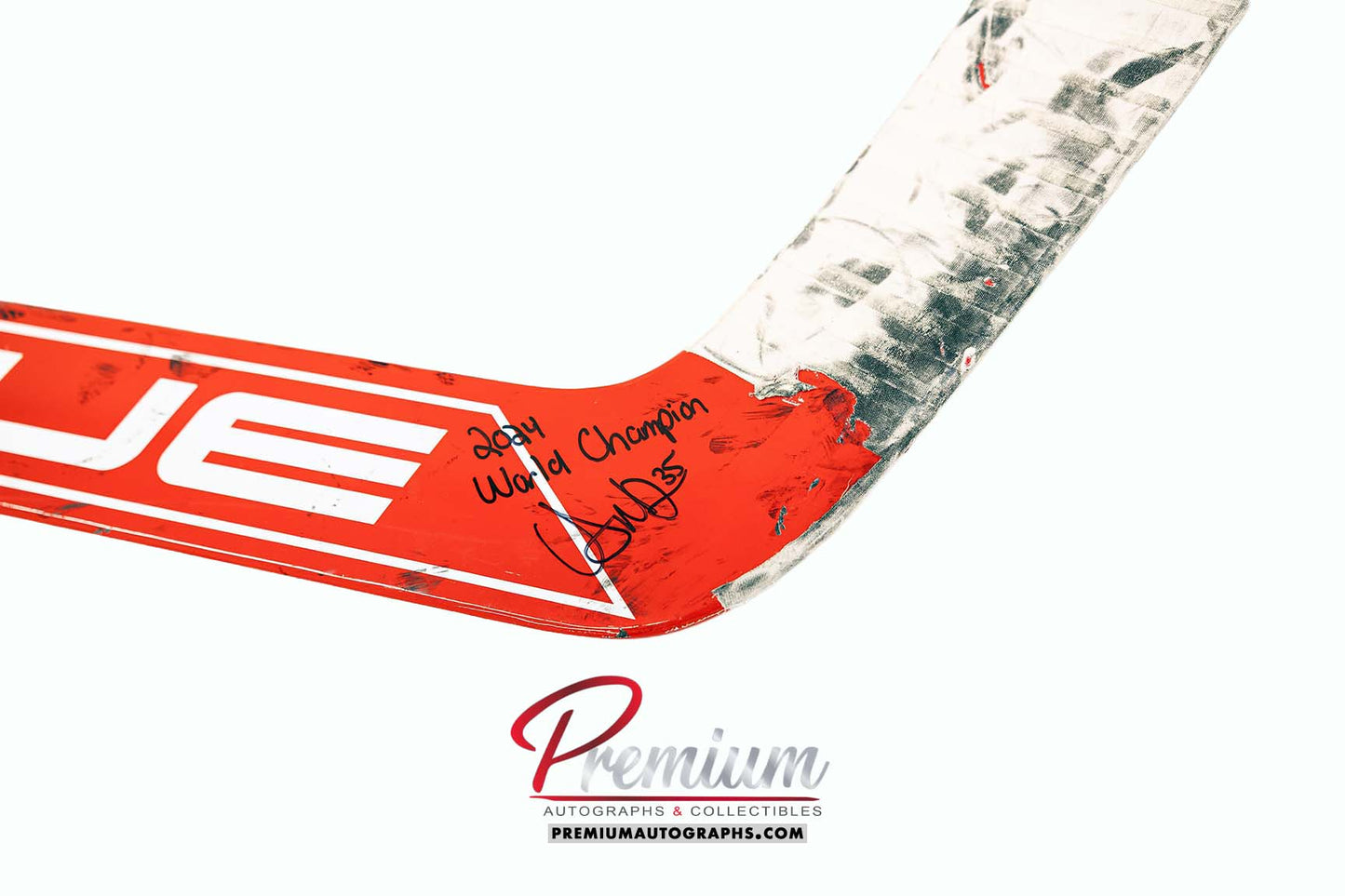 Ann-Renee Desbiens Team Canada Game Used Stick 2024 World's Inscription