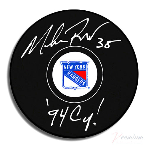 Mike Richter New York Rangers Signed Puck w/ 94 Cup Inscription