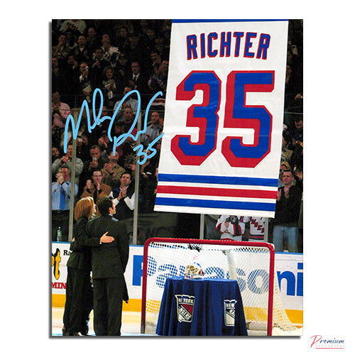 Mike Richter New York Rangers Signed 8x10 Photograph Jersey Retirement