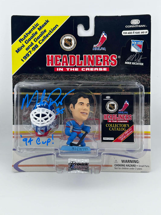 Mike Richter New York Rangers Headliners In the Crease Figure Autographed w/ 94 Cup! Inscription