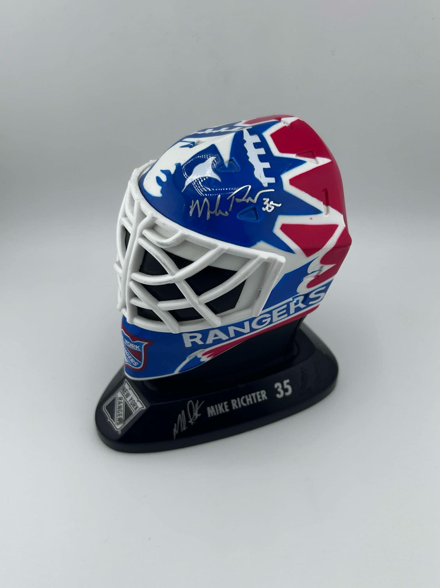 Mike Richter New York Rangers Mini Mask Display Autographed